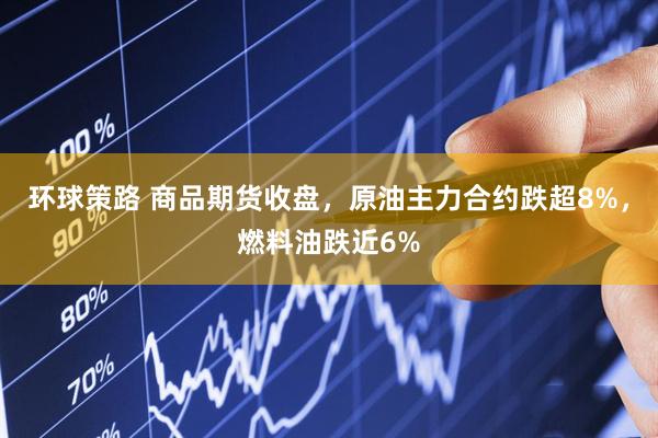 环球策路 商品期货收盘，原油主力合约跌超8%，燃料油跌近6%