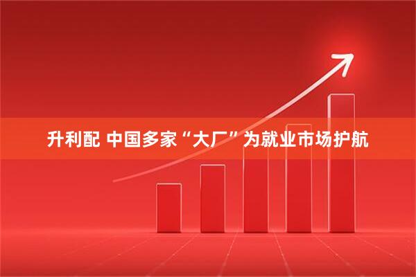 升利配 中国多家“大厂”为就业市场护航